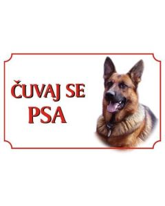 Kozmo: Tabla Čuvaj se psa, Nemački Ovčar latinica