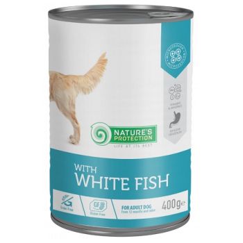Nature’s Protection: Vlažna hrana za odrasle pse Adult Sensibile, Bela Riba, 400 gr